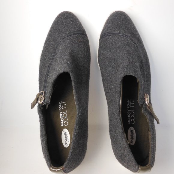 Dr. Scholl’s Repeat Zip Cool Fit Memory Foam Slide 7.5 women's Grey fabric upper - Picture 2 of 10